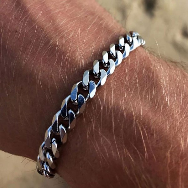 Justerbart pansarkedjearmband, kubanskt armbandstillbehör i rostfritt stål, enkelt och moderiktigt trendigt armband, 5 mm, guld Gold 5mm