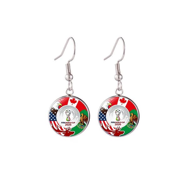 USA-Canada-Mexico VM-tema perlehoop-øreringer - Stil 5