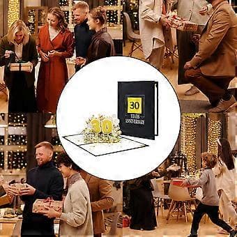 Sofistikerat 3D Popup-kort Speciell händelse 3D-gratulationskort med nummer för bröllopsdag 90