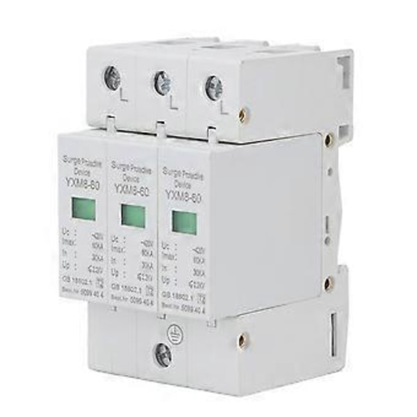 3P Överspänningsskydd Flamskyddande PC-material Spänningskyddsbegränsare Modul 60KA 420V ( )