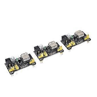 3 stk. strømforsyningsmodul for koblingsbrett DC 6,5–12V USB-strøm 3,3V/5V