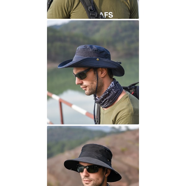 Fiskehatt för utomhusbruk, solhatt för män för fiske, vandring och bergsklättring, sommarsolhatt, hopfällbar fiskarhatt, beige beige