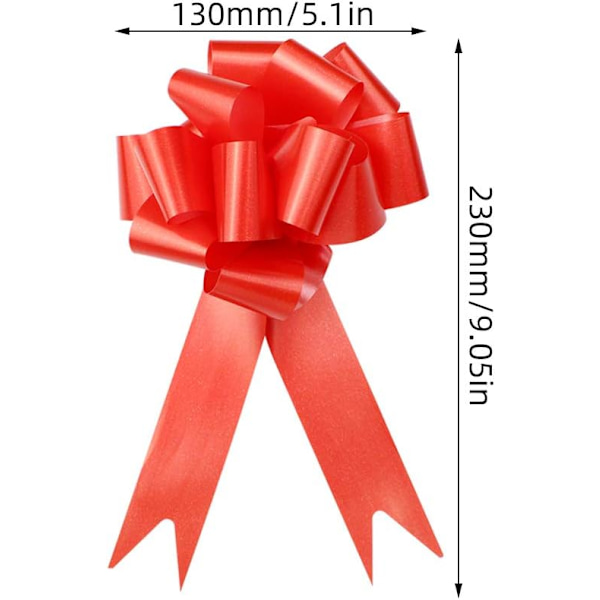 30 stycken automatiska rosetter (röda) Röda bandbågar Bred band Pull Bo