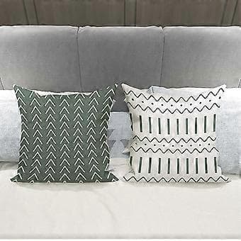 Sæt med 4 pudebetræk i hør til sofa, have, seng, sofapude 50x50 cm