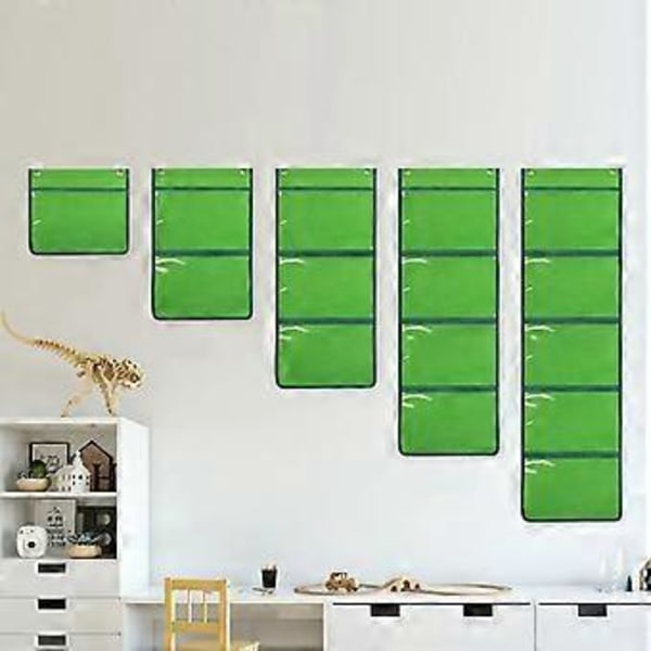 Fickdiagram Hängande Displayväska för Målningar Hantverk och Foton Demonstration Klassrumsorganisatör Hängande Väggorganisatör Röd Red 2 Grids