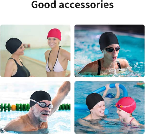 4-pack Stretch Badmössa Bekvämt Tyg Lättviktig Badmössa