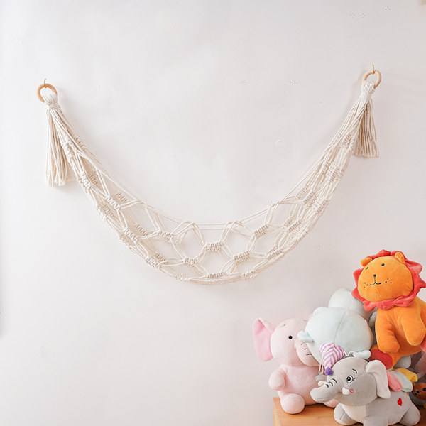 Macrame Frukthängmatta med 2 hängkrokar under skåphängning