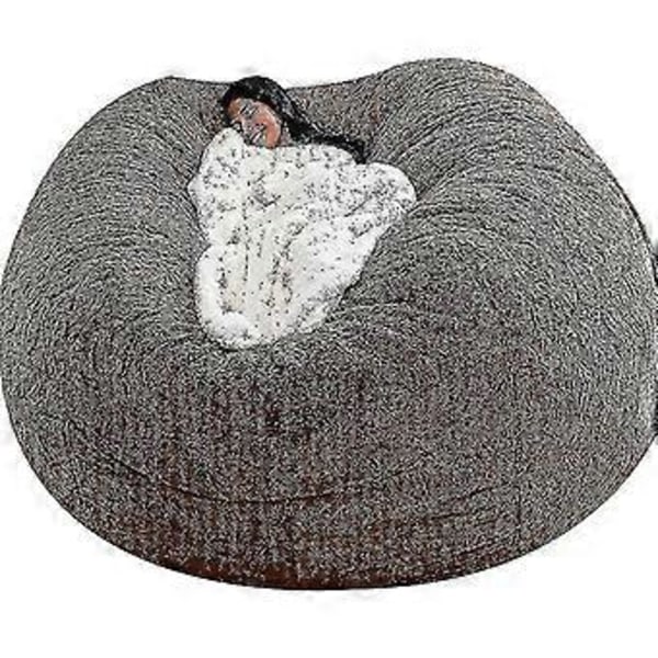 Lat soffa Sittpuff Konstgjord päls Sittpuff Bönpåse Soffa (135cm*65cm brun)