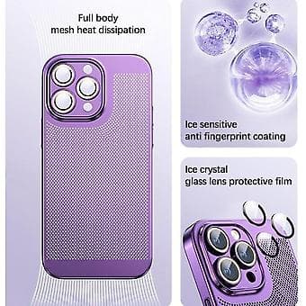 Fint Mesh Kylande Telefonskal för iPhone 15 Plus Pro Max Pro Silver