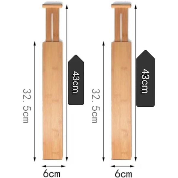 Set med 4 lådavdelare i bambu, justerbar organizer, Exp