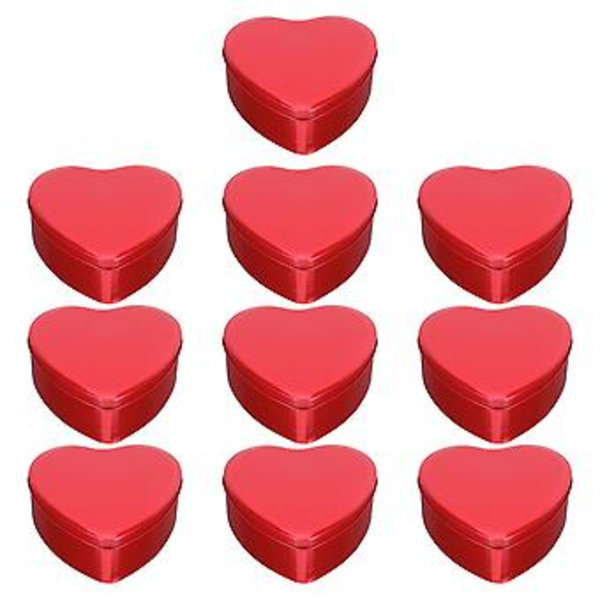 10 st Bröllopsminnen Valentine Godis Cookie Box Bröllopsgodisburkar Plåt Valentine Presentask