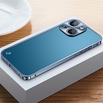 Metalramme Frosted PC-etui til iPhone 13 mini Ocean Blue