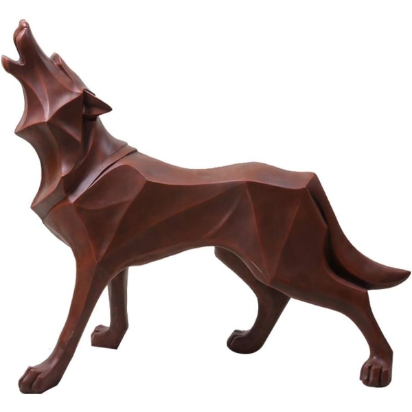 Wolf Skulptur Ornament Skulptur Geometriskt djurharts Wolf St