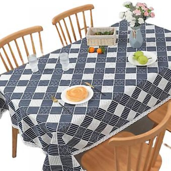 Rektangulære duker, vaskbare, for bordtrykk. Rektangulær duk for kjøkken, spisestue, lin, Thanksgiving, jul, høstdekorasjon (