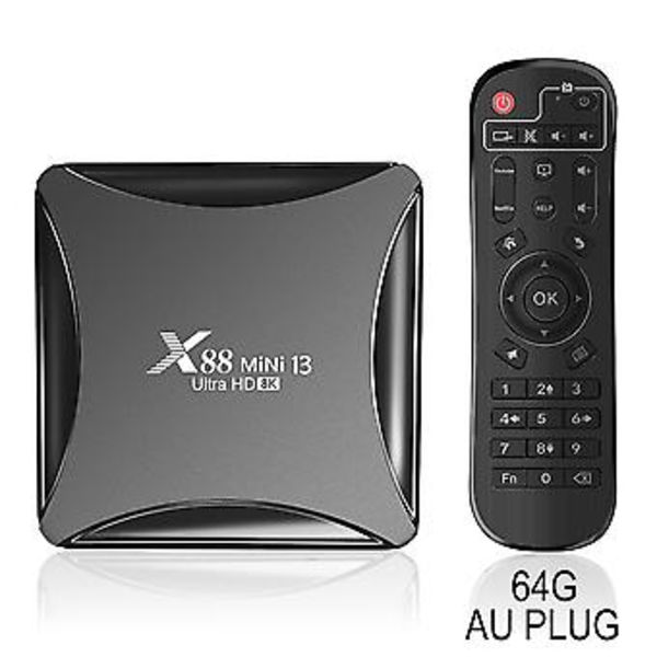 Liten Dual Band WIFI TV-box Multifunktionell Mediaspelare TV-box för Hem Sovrum (AU-kontakt 4g64g)