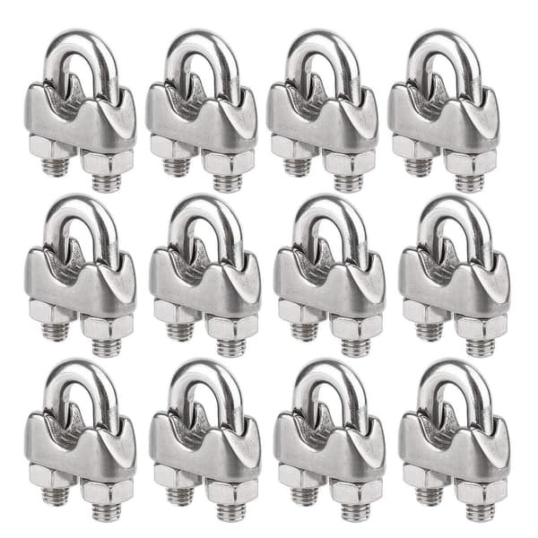 Sæt med 12 kabelbindere i rustfrit stål til 6 mm diameter metalkabel