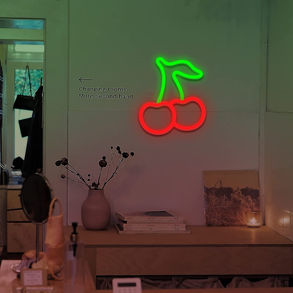 Cherry Neonskylt för väggdekor, Led Neon Light Väggskylt hängande