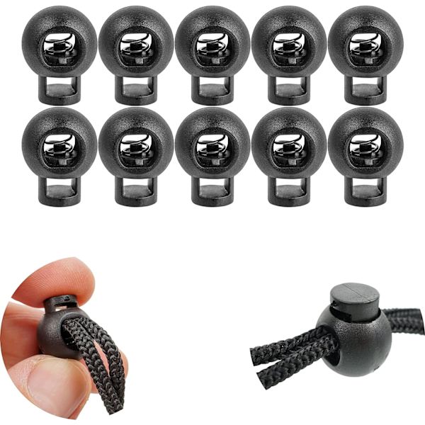12 st sladdstoppare, 1 hål, 22 x 17 mm, hål 6 x 4,8 mm, idealisk för