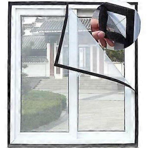 Kattebeskyttelsesnet, selvklæbende myggenet til vinduer, justerbart insektnet, transparent net til katte, myggenet, 80X100cm
