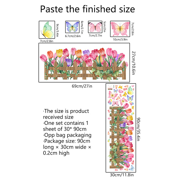 Fjärilsblommor väggdekor Väggdekor Väggdekoration för l
