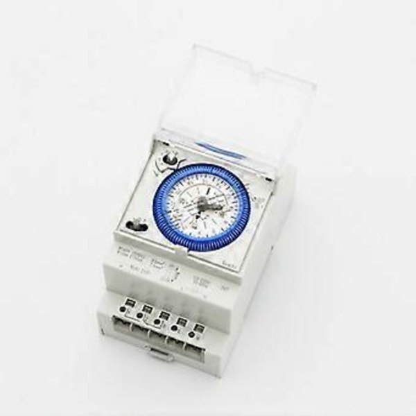 Analog timer med synkronmotor og daglig program, timer, 12VAC/DC