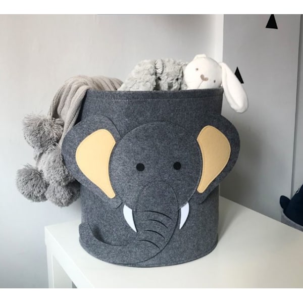 Elefant Tegneserie Leke Oppbevaring Non-woven Stoff Oppbevaringsboks, 30cm*3