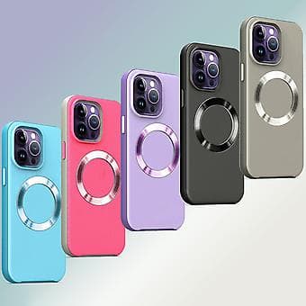 CD-mønstret Magsafe PC-telefoncover til iPhone 15 Plus Purple