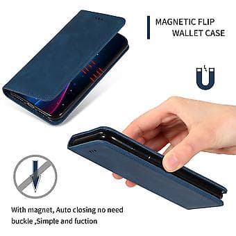 For Samsung Galaxy Note 10 Lite/A81 Business Læder Etui Navy Blue