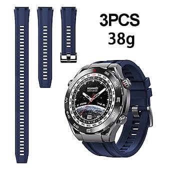 Silikonerem til Huawei Watch Ultimate 3 stk. Længere model Midnight Blue