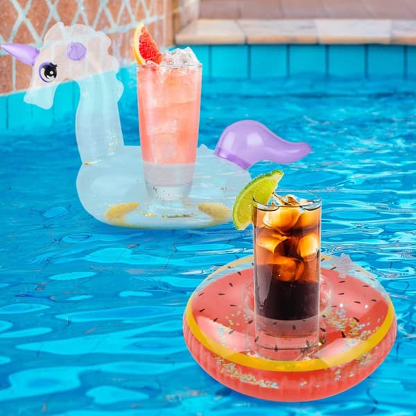 15-pack Uppblåsbara Pool-Kopphållare, Poolflottar med Mini Luftpump