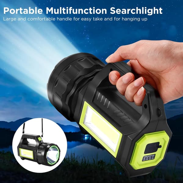Taskulamppu LED Super Kirkas Taskulamppu Aurinko- ja USB-Latautuva LED-Hakulamppu 7 Valotilaa