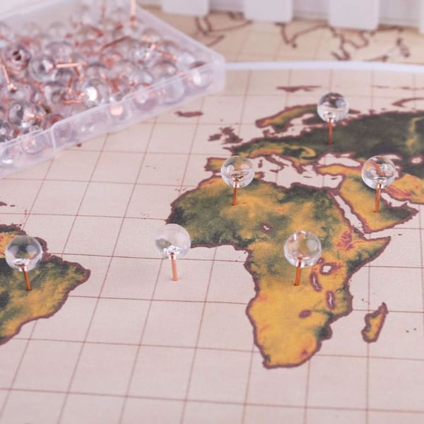 Transparent Push Pins 100st Push Pins Cork Board World Decorativ