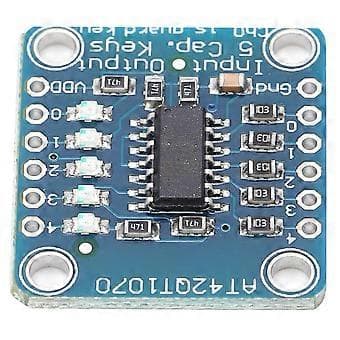 Sensor Modul Kapacitiv Touch Screen Detektor Board med Pin Header AT42QT1070 5-Pad ( )