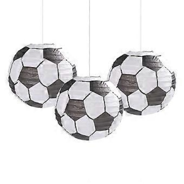 8 Stykker Fodboldformede Lanterner Flerfarvede Hængende Dekoration til Baby Shower og Sportsbegivenheds Festartikler 30CM