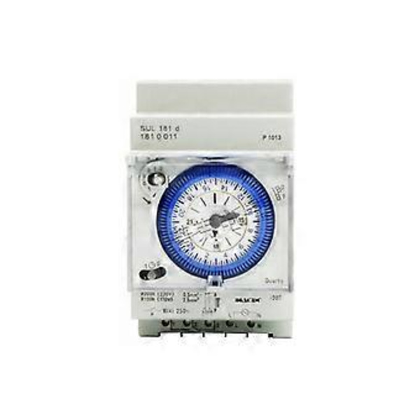 Analog timer med synkronmotor og dagligt program, timer, 12VAC/DC