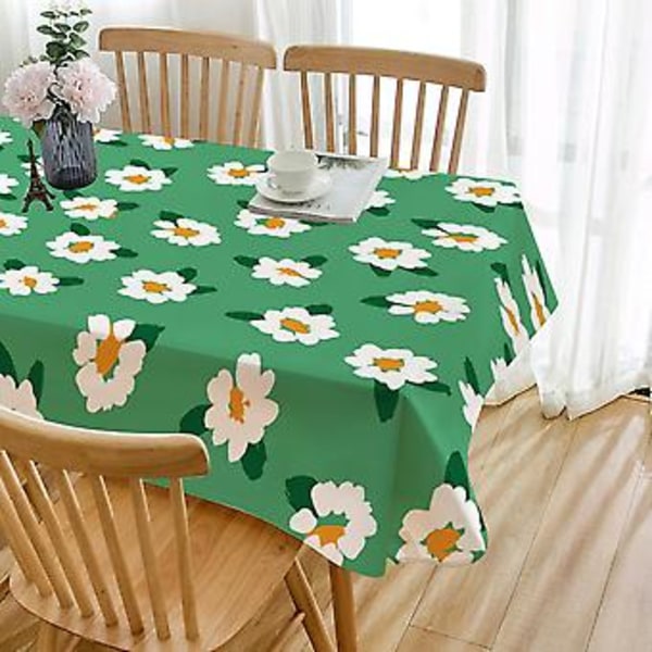 Bordsduk, tryckt polyester, rektangulär, fläckresistent och vattentät bordsduk för kök, matsal, inomhus, utomhus, buffébordsdekoration (78 tum)