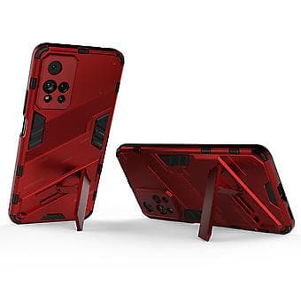 Slankt deksel for Redmi Note11 Pro 5G Støtsikkert tolags stativdeksel Red