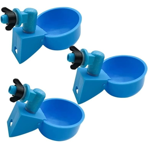 3-pack automatisk fjäderfävattnare - 3/8" tråd - för anka, fågel,