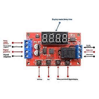 Timerforsinkelsesrelæmodul Programmerbar cyklustimingcontroller LED-display Intelligent hjemmeenhed DC5V/12V/24V strøm 24V