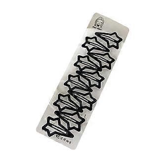 Sort Stjerne Hårspænder Snap Grips Emo Punk Goth Party Halloween Waves 12pcs