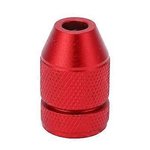 Justerbar borrstoppkrage i aluminiumlegering, röd halkfri nylon inner ring borrstoppkrage för träbearbetning för 0,04 till 0,2 tum borr ( )