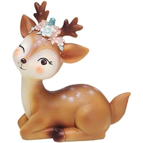 Fawn Figurine, Deer Ornaments Resin Animal Miniature Deer Figurin