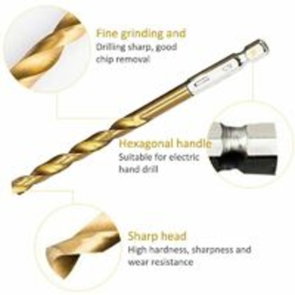 HSS Twist Drill Bits 13St High Speed ​​??Stål Sexkantsborr med