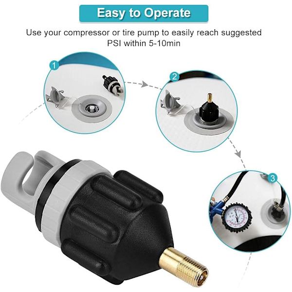 Kajakpumpadapter Uppblåsningsmunstycke, uppblåsbart båttillbehör
