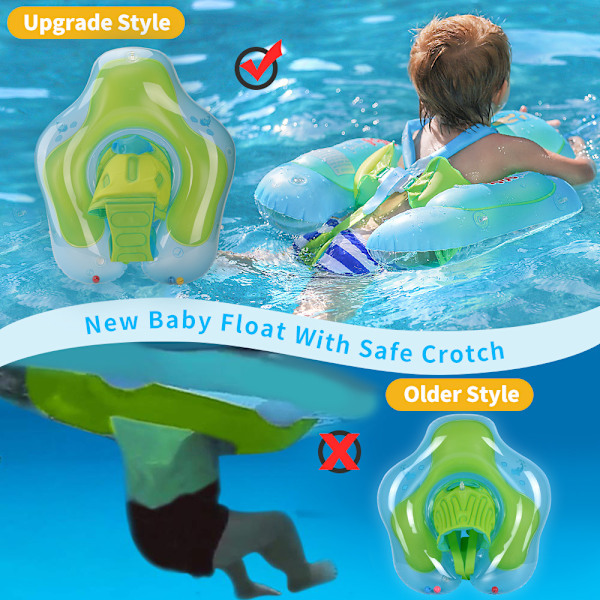 Uppblåsbar babysimring, barns simring med hopfällbart solskydd, sommarpool solskydd simring, L L