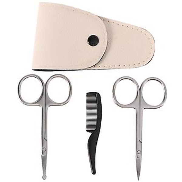 4 st Set med Skägg Saxar Skäggtrimmer Män Ansiktshår Saxar Kam Mustasch Saxar Kit