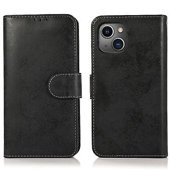 Retro 2-i-1 PU Läderfodral för iPhone 13 Black