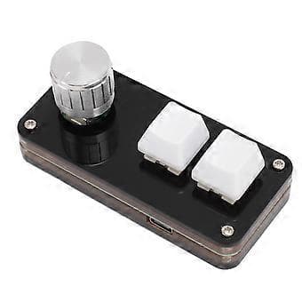 Makro Programmerbart Tastatur Professionelt 2 Taster 1 Drejeknap Blå Switch Hot Swappable Design USB Gaming Tastatur til PC Computer