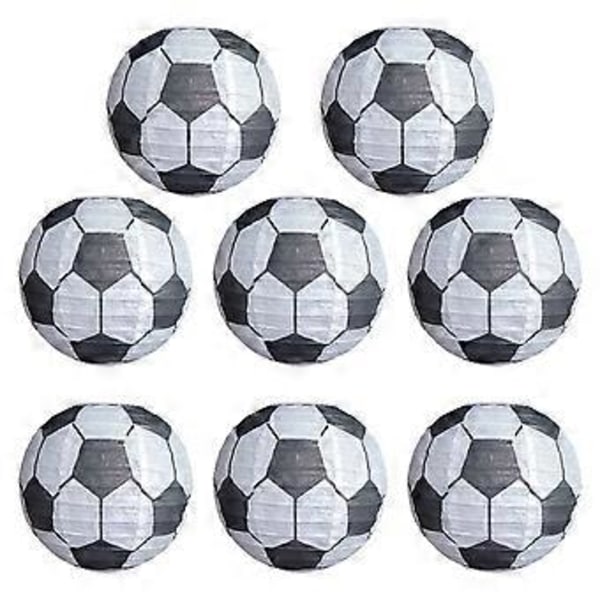 8 Stykker Fodboldformede Lanterner Flerfarvede Hængende Dekoration til Baby Shower og Sportsbegivenheds Festartikler 30CM