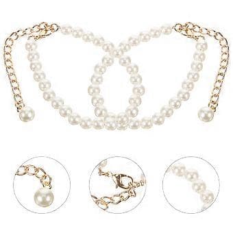 2 stk. Skostropper Elegante Perle Ankelstropper Erstatningsskostropper for Hæler